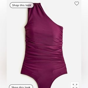 NWT J. Crew Iris Ruched One Shoulder One Piece Swimsuit Size 6